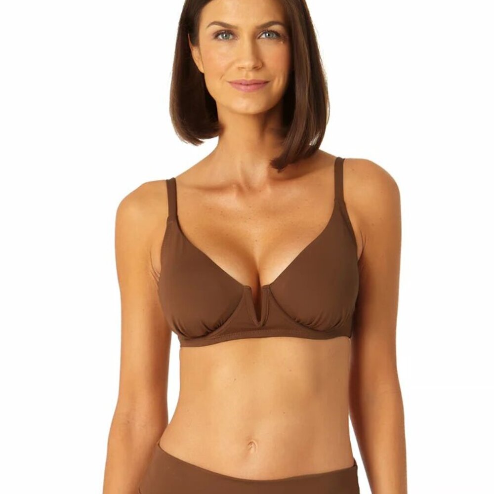 Anne Cole Women's V Wire Underwire Bikini Swim Top 34DD/36D NWT